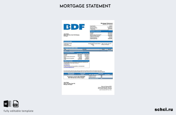 цифровая загрузка Никарагуа Banco de Finanzas (BDF) выписка по ипотеке шаблон Wo